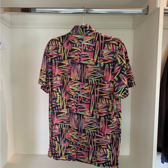 ***SOLD*** Zara Colorful Rave Polo Button Up Size Medium - Picture 2 of 3